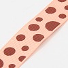 5/8inch(16mm) Bisque and Sienna Dots Printed Grosgrain Ribbon for Gift Package X-SRIB-A010-16mm-01-1