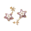 Glass Star Stud Earrings EJEW-MZ00256-02-4