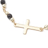 304 Stainless Steel Tiny Cross Link Bracelets BJEW-JB13244-03-3