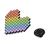 Zinc Alloy Rainbow Pixel Heart Enamel Pin Brooch JEWB-C034-01EB-3