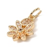 Brass Micro Pave Cubic Zirconia Charms KK-C133-03C-G-2
