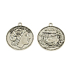 Tibetan Style Alloy Coin Pendants X-TIBEP-Q043-166-RS-1