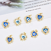 DICOSMETIC 8Pcs 4 Style Brass Micro Pave Clear Cubic Zirconia Pendants KK-DC0002-68-3