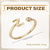 1Pc Brass Micro Pave Clear Cubic Zirconia Open Cuff Rings for Women RJEW-LP0002-37Z-2