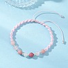 Natural White Moonstone & Natural Rose Quartz & Natural Pink Opal & Natural Rhodochrosite Gradient Color Round Bead with Nylon Thread BJEW-JB12917-01-2