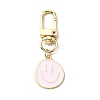 Smiling Face Enamel Pendant Decorations KEYC-WH0036-08LG-06-1