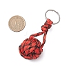 2Pcs Polyester Braid Ball Stainless Steel Keychains KEYC-JKC01120-5