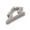 Brass Micro Pave Clear Cubic Zirconia Spring Gate Rings KK-G414-03P-2