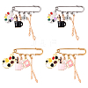 Painting 304 Stainless Steel Safety Pin Brooches JEWB-YW00001-01-2