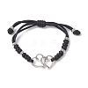 Heart Alloy Charm Bracelets BJEW-JB11503-02-2