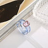 Rectangle Resin with Glass Finger Rings for Women FS-WG96B1D-07-1