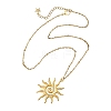 304 Stainless Steel Sun Pendant Satellite Chain Necklaces NJEW-JN06507-3