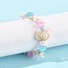 Synthetical Turquoise & Glass Beads Bracelets BJEW-FS00021-9