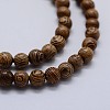 Natural Wenge Wood Beads Strands WOOD-F006-02-6mm-3