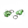 Faceted Transparent Glass Charms GLAA-T024-06G-3