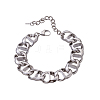 304 Stainless Steel Twisted Mariner Link Chain Bracelets for Women STAS-OY012-45P-1