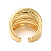 Three-layer Brass Open Cuff Rings for Women RJEW-A046-08G-3