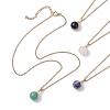 Round Gemstone Pendant Necklaces NJEW-JN04718-02-1