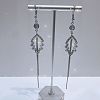 Exaggerated Clear Cubic Zirconia Tassel Dangle Earrings RO8227-1-1