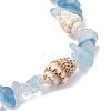 4Pcs Natural Mixed Gemstone & Sea Shell Beads Stretch Bracelets for Women BJEW-TA00710-5