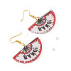 1 Pairs Acrylic Fan Dangle Earrings EJEW-TADJ0001-01-2