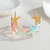 Ocean 304 Stainless Steel Enamel Cuff Bangles for Women BJEW-F518-02A-G-1