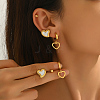 3 Pairs Stainless Steel Heart & Round Earring Sets UL3756-1