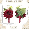 4Pcs Silk Brooch AJEW-CP0007-51-2
