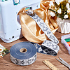 25M Polyester Jacquard Flower Ribbon OCOR-WH0088-82B-4