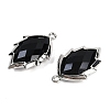 Natural Obsidian Faceted Leaf Pendants G-I375-04P-09-2