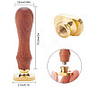 CRASPIRE Pear Wood Handle and Wax Seal Brass Stamp Head AJEW-CP0002-39G-2