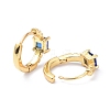 Brass Inlaid Cubic Zirconia Hoop Earrings ZIRC-P090-16G-C-3