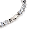 Brass Pave Clear Cubic Zirconia Teardrop Link Bracelets BJEW-B094-08P-3