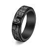 Textured Titanium Steel Rotating Finger Ring PW-WG29121-22-1