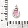 Platinum Brass Micro Pave Cubic Zirconia Pendants KK-U031-02P-03-3