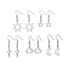 Alloy Hollow Dangle Earrings EJEW-JE05495-1