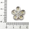 Brass Pave Cubic Zirconia 5-Petal Flower Multi-Strand Links KK-I276-30P-4