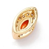 Brass Micro Pave Dark Orange Cubic Zirconia Beads ZIRC-Z019-04G-NR-4