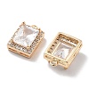 Brass Micro Pave Clear Cubic Zirconia Pendants KK-M102-38G-2