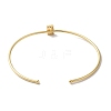 Rack Plating Brass Micro Pave Clear Cubic Zirconia Letter Open Cuff Bangles BJEW-A018-01G-E-3