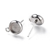 Non-Tarnish 304 Stainless Steel Stud Earring Settings STAS-I161-01B-P-2