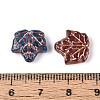 Picasso Baking Paint & Golden Metal Enlaced Glass Beads DGLA-T004-53M-3