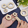 6Pcs 3 Sizes Wood Display Base for Small Ball ODIS-FG0001-98-3
