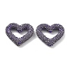 Heart Shape Polymer Clay Rhinestone Beads CLAY-NH0001-09A-06-1