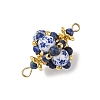 Glass & Porcelain & Natural Lapis Lazuli Connector Charms PALLOY-MZ01368-2