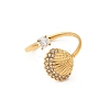 304 Stainless Steel Micro Pave Cubic Zirconia Cuff Open Rings RJEW-Z130-01G-03-4