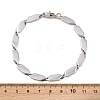 304 Stainless Steel Rhombus Link Chain Bracelets for Men Women BJEW-G766-04P-5