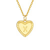 Golden Tone Brass Cable Chain Letter Heart Pendant Necklaces for Women PW-WG67FD6-24-1