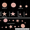 3Pcs 3 Style Paper Glitter Circle Star Garland HJEW-PH0001-50-5