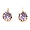 Brass Micro Pave Cubic Zirconia Charms KK-U028-19G-03-1